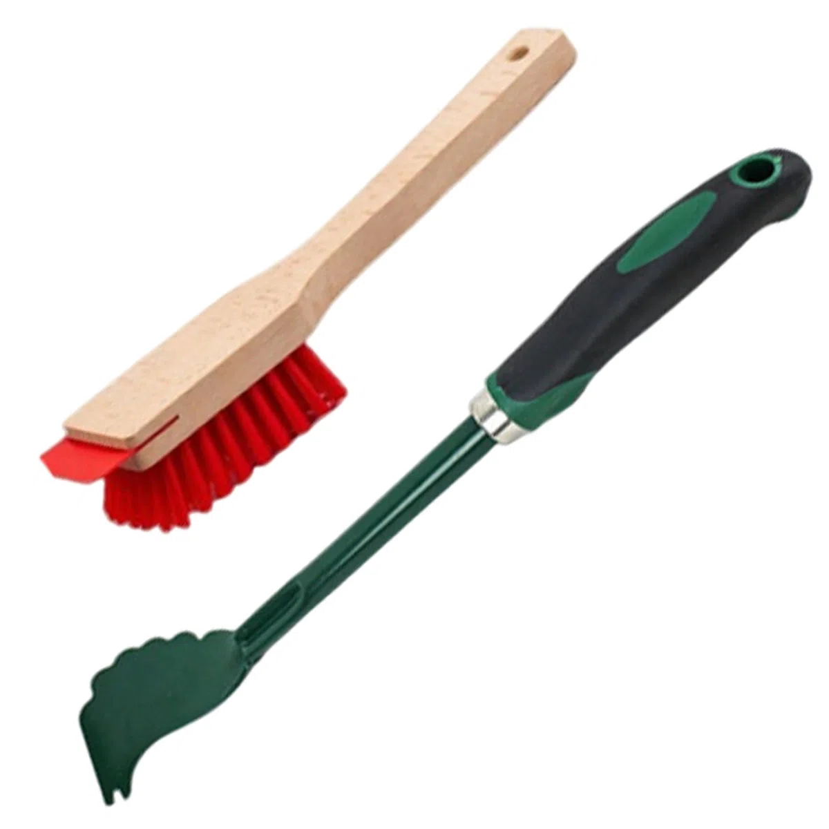 Raschietto per Tosaerba e Spazzola a setole rigide con Manico, Strumento di Pulizia Portatile per Tosaerba, Spazzola per Esterni da Giardino per Rimuovere Sporco, e detriti