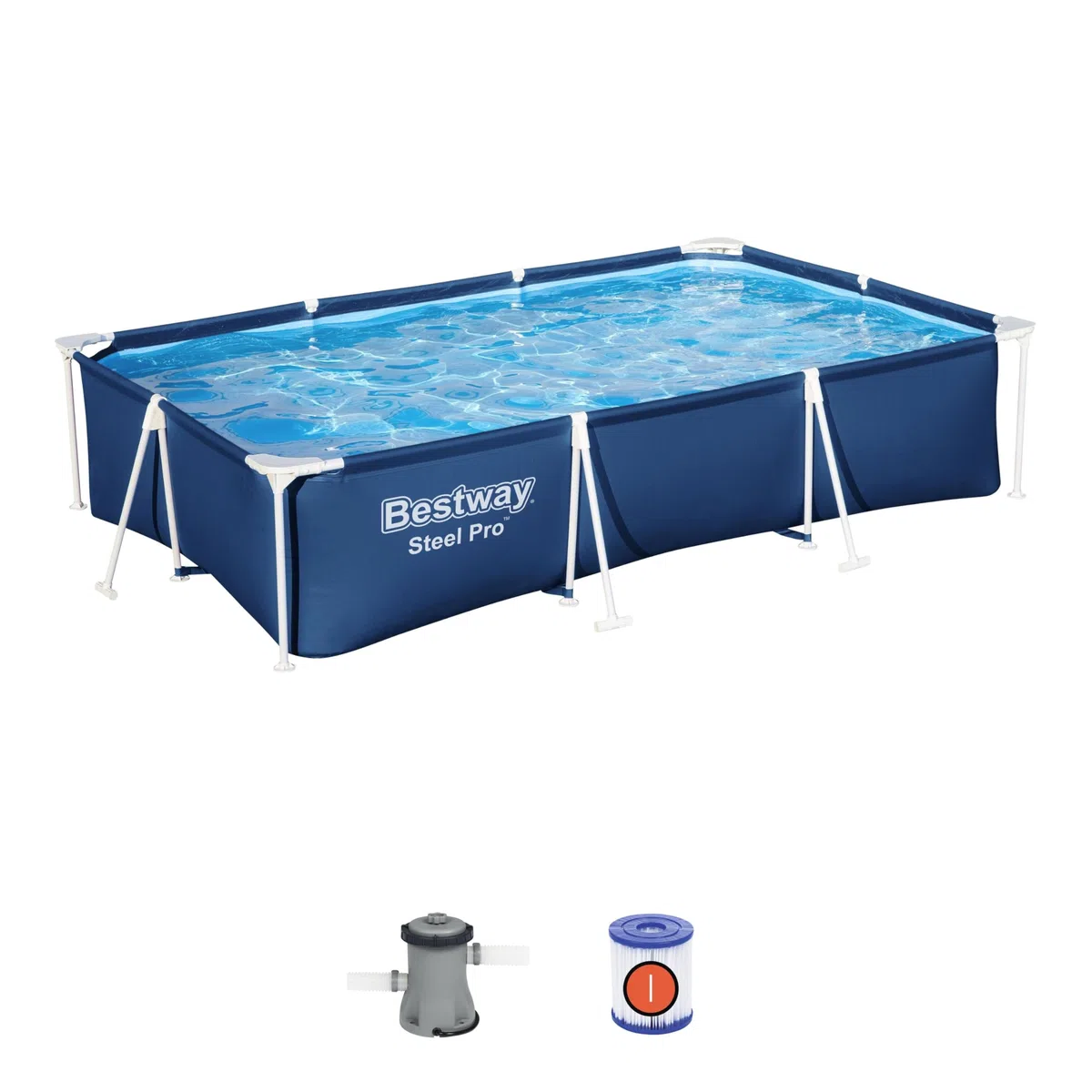 Bestway Piscine Fuoriterra, 9'10" x 6'7" x 26"/3.00 m x 2.01 m x 66 cm Pool Set