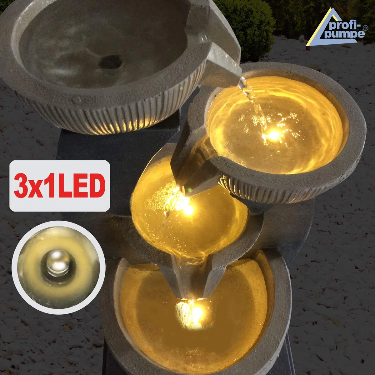 Fontana da giardino fontana decorativa fontana da interno fontana fontana FENG-SHUI con luce LED 230V fontana a cascata per giardino, laghetto da giardino, terrazza, balcone molto decorativa