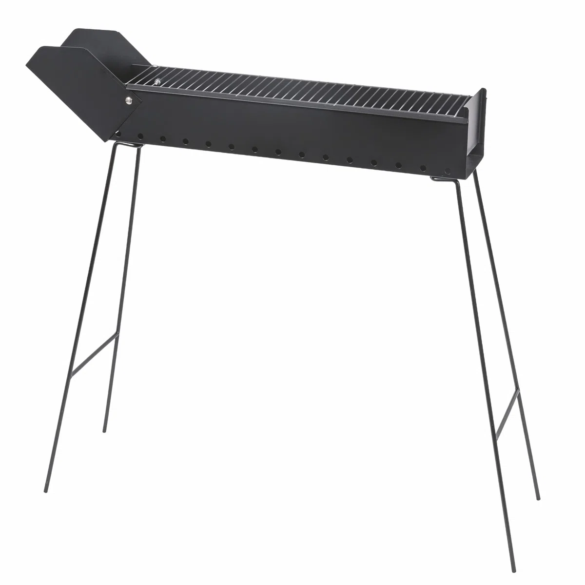 Barbecue pieghevole per arrosticini a carbonella, struttura in ferro con rampa, 74x14x76 cm, BestBQ