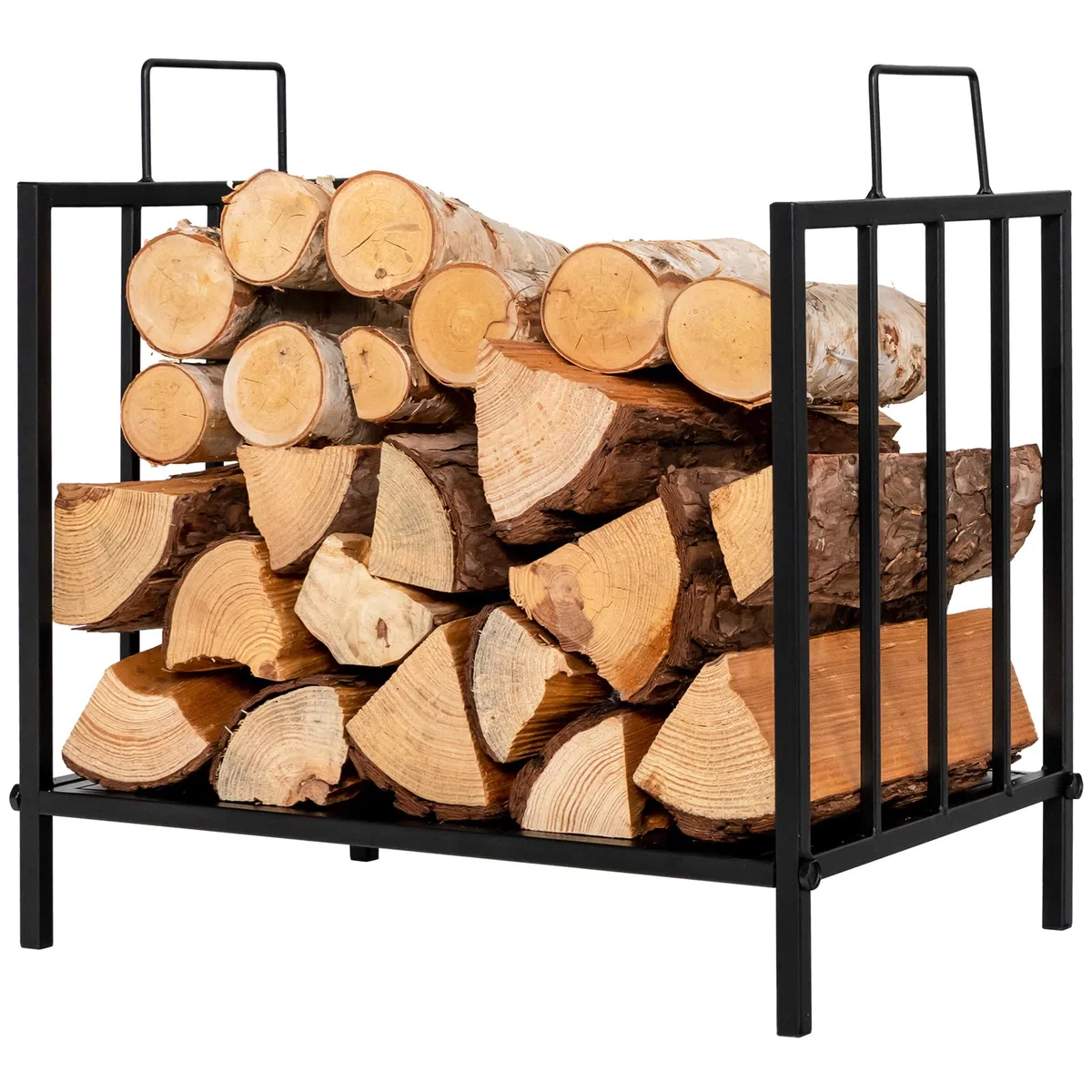 COSTWAY Porta Legna per Interni ed Esterni, Porta Legna per Camino con Comoda Maniglia e Piedini Rialzati, Portalegna da Ardere per Caminetti, Stufe e Focolari, Portata 50 kg (46 x 31 x 46 cm)