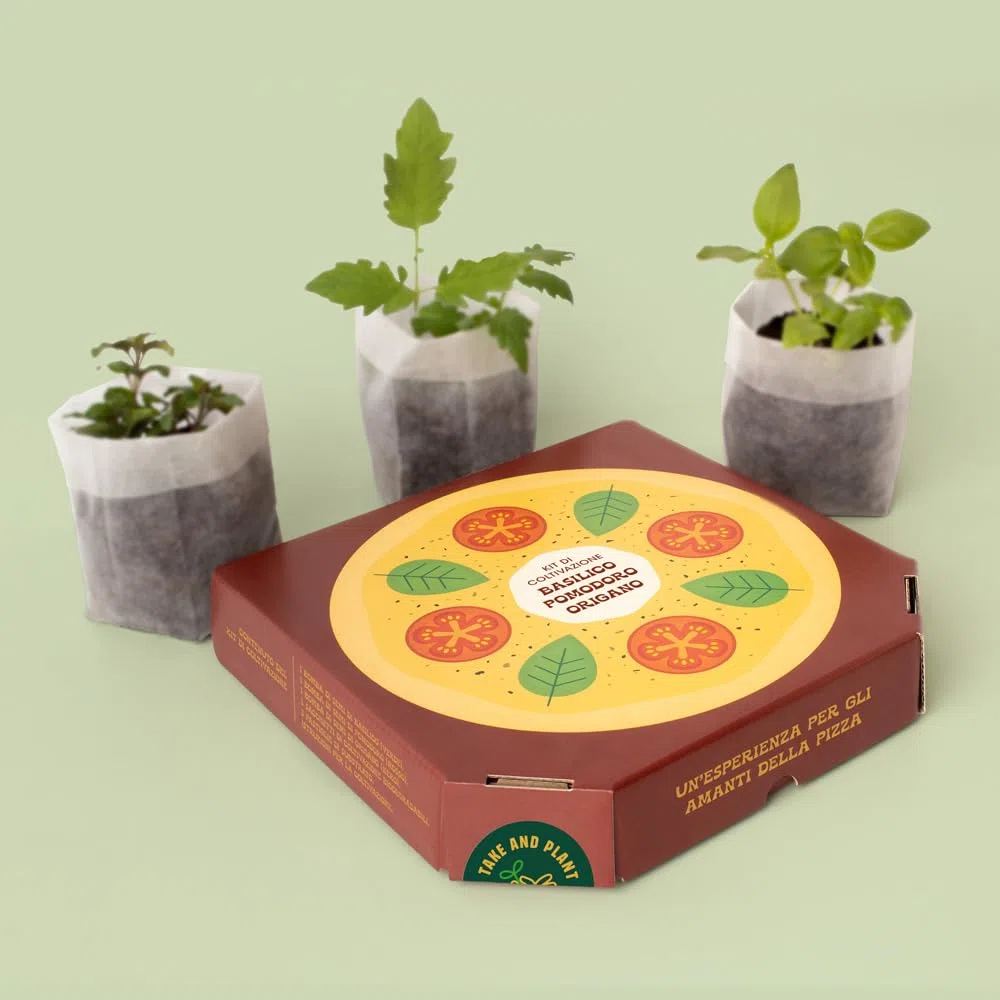 Kit Pizza Lovers | Coltiva Basilico, Pomodoro e Origano a Casa | Regalo Gourmet Original per Amanti della Cucina | Resetea