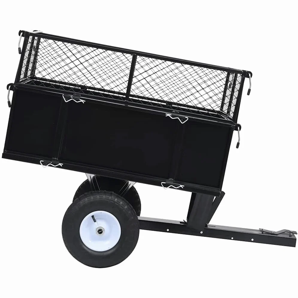 vidaXL Rimorchio Ribaltabile per Tosaerba da Giardino Carico 150kg Carretto Traino Pedana Attrezzature Trasporto Cargo Carrello Giardinaggio