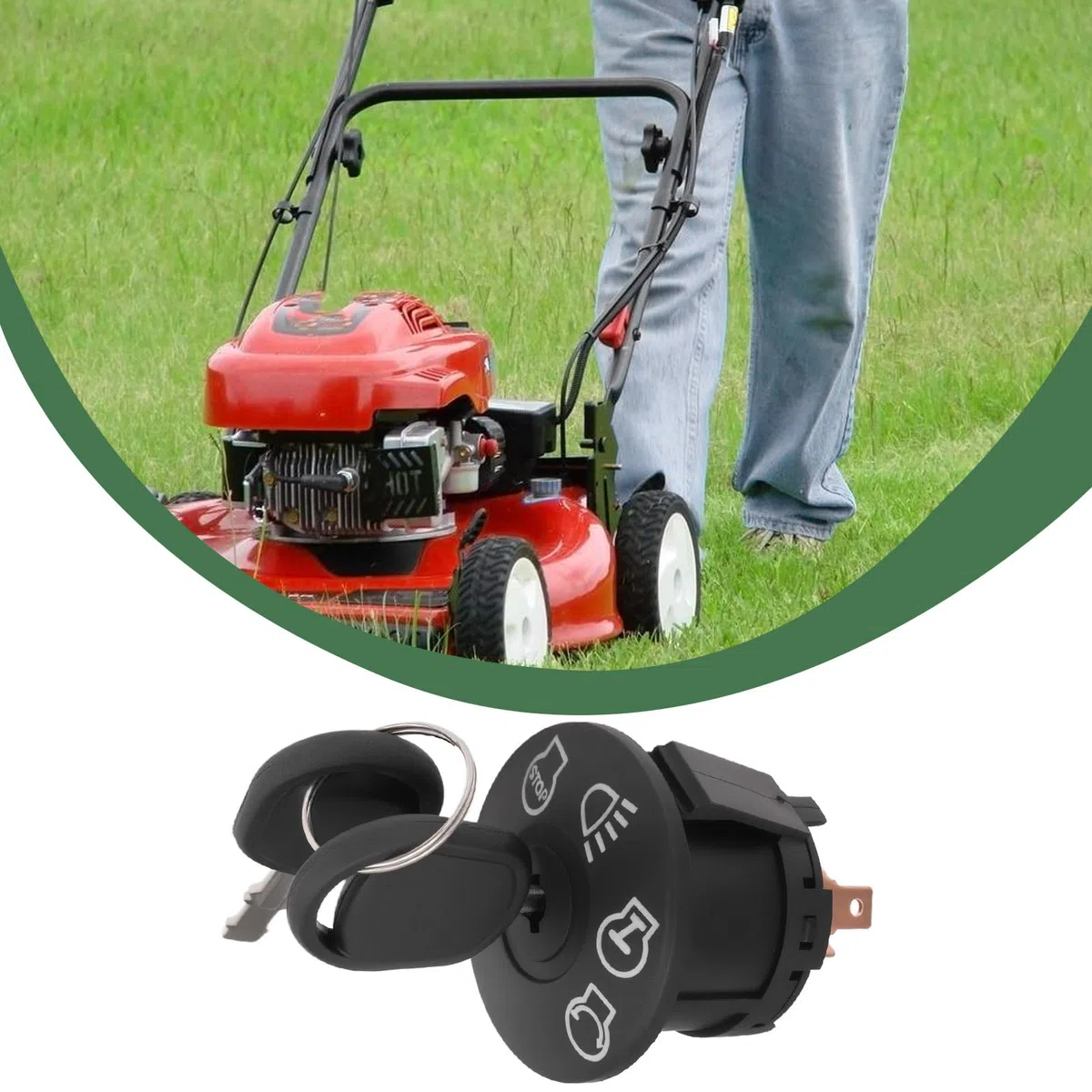 Create idea Interruttore di accensione per tosaerba a 4 posizioni, 7 terminali, con chiave, compatibile con Cub Cadet, compatibile con Husqvarna 532175566 175566 163968