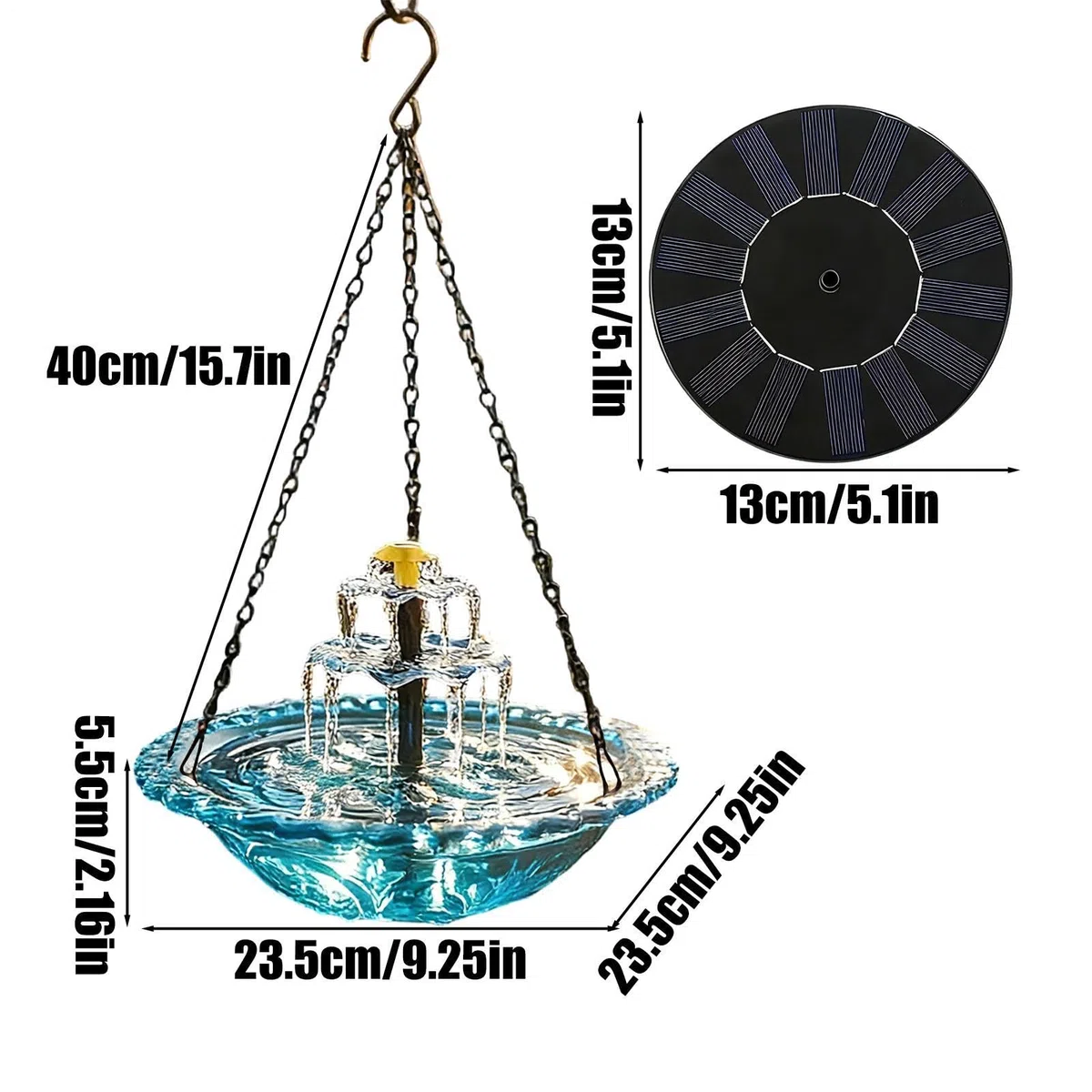 Generico Fontana Solare da Giardino, Pompa Solare per Fontana, Abbeveratoio per, Fontanas Solares per Bagno per, Decorativa con Pompa E Spruzzatore, Decorazione da Giardino per Aiuole O Balconi
