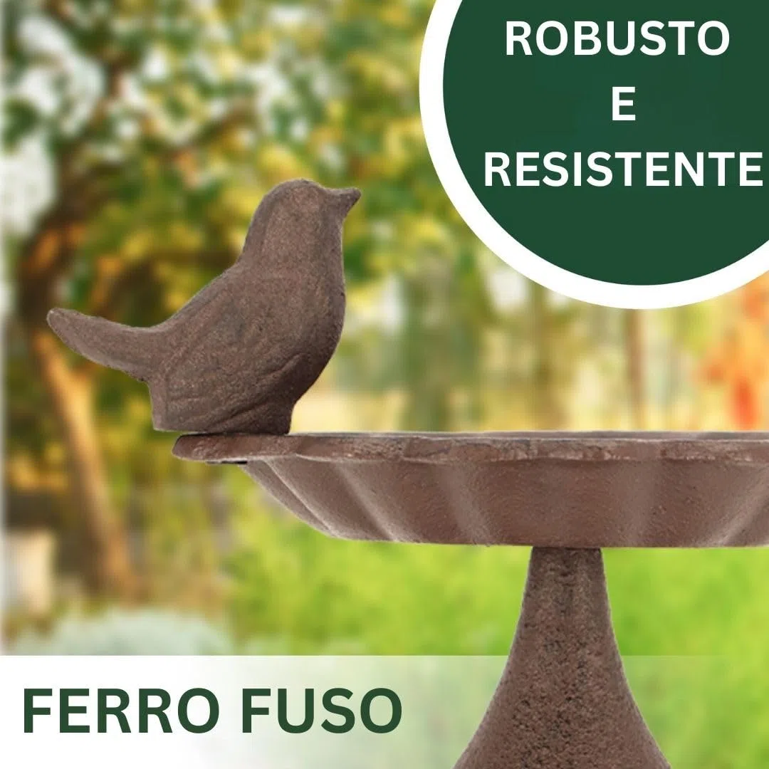 Abbeveratoio per uccelli per uccelli selvatici, punto d'acqua, resistente alle intemperie e al gelo (uccelli con piede)
