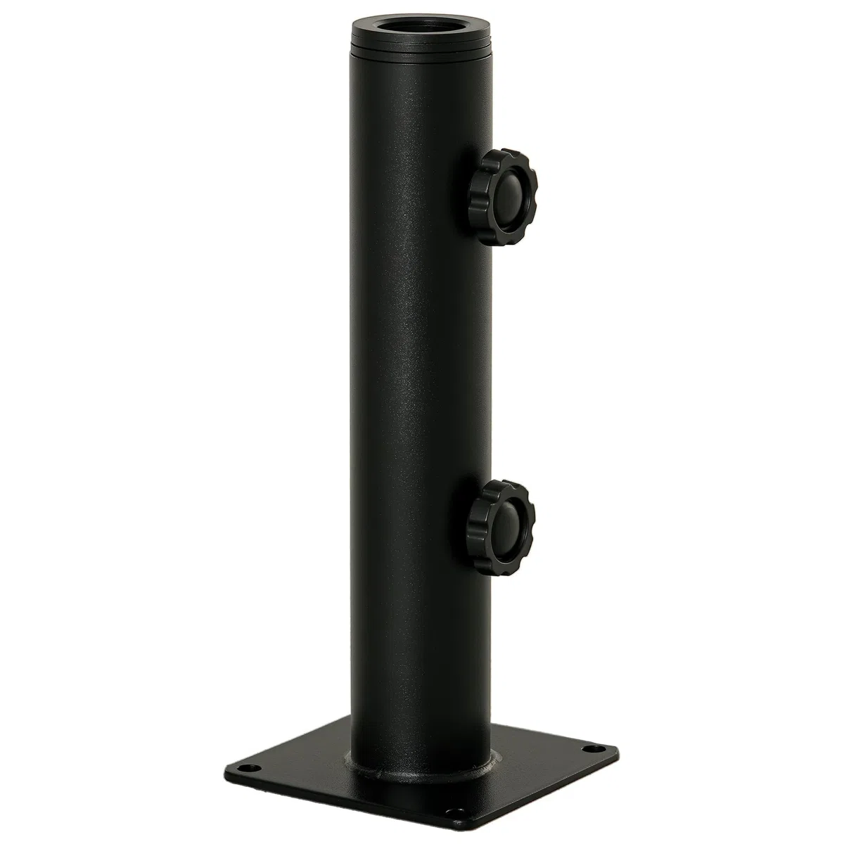 Outsunny Base per Ombrellone, Basamento per Ombrellone in Metallo, per Pali di Ombrelloni da Ø34/38/48 mm, per Patio, Pontile, Giardino e Cortile, Nero