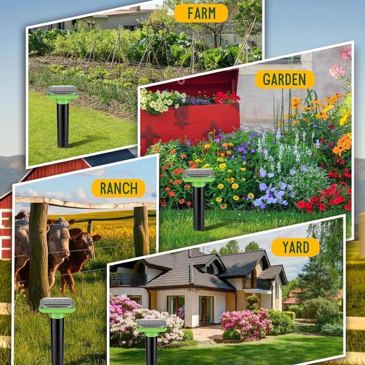 Repellente Solare per Talpe 2025, Repellente per formiche Regina per Giardino e Campeggio, Gopher, Repellente per Serpenti Talpa, Gopher e Altri Repellenti per Talpe 4 Pezzi