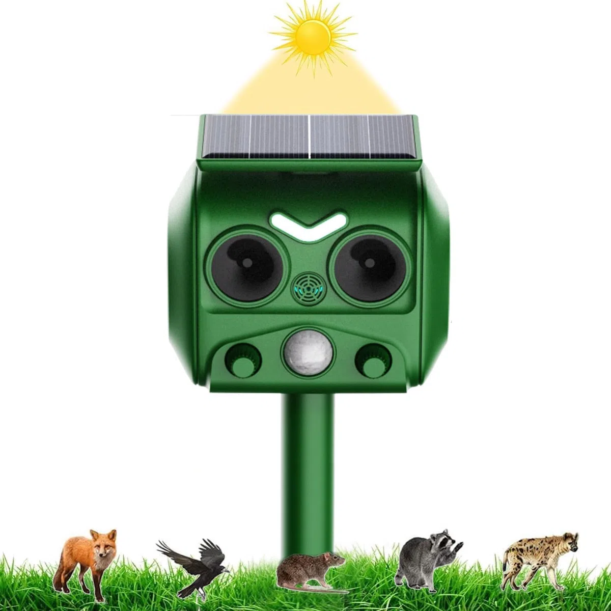 Repellente per Gatti, Dissuasori per Piccioni, 2025 Nuovo Ultrasuoni Solare Repellente Gatti Repeller per Piccioni,Uccelli,Cani,Topi,Volpi, Ultrasound per Animali