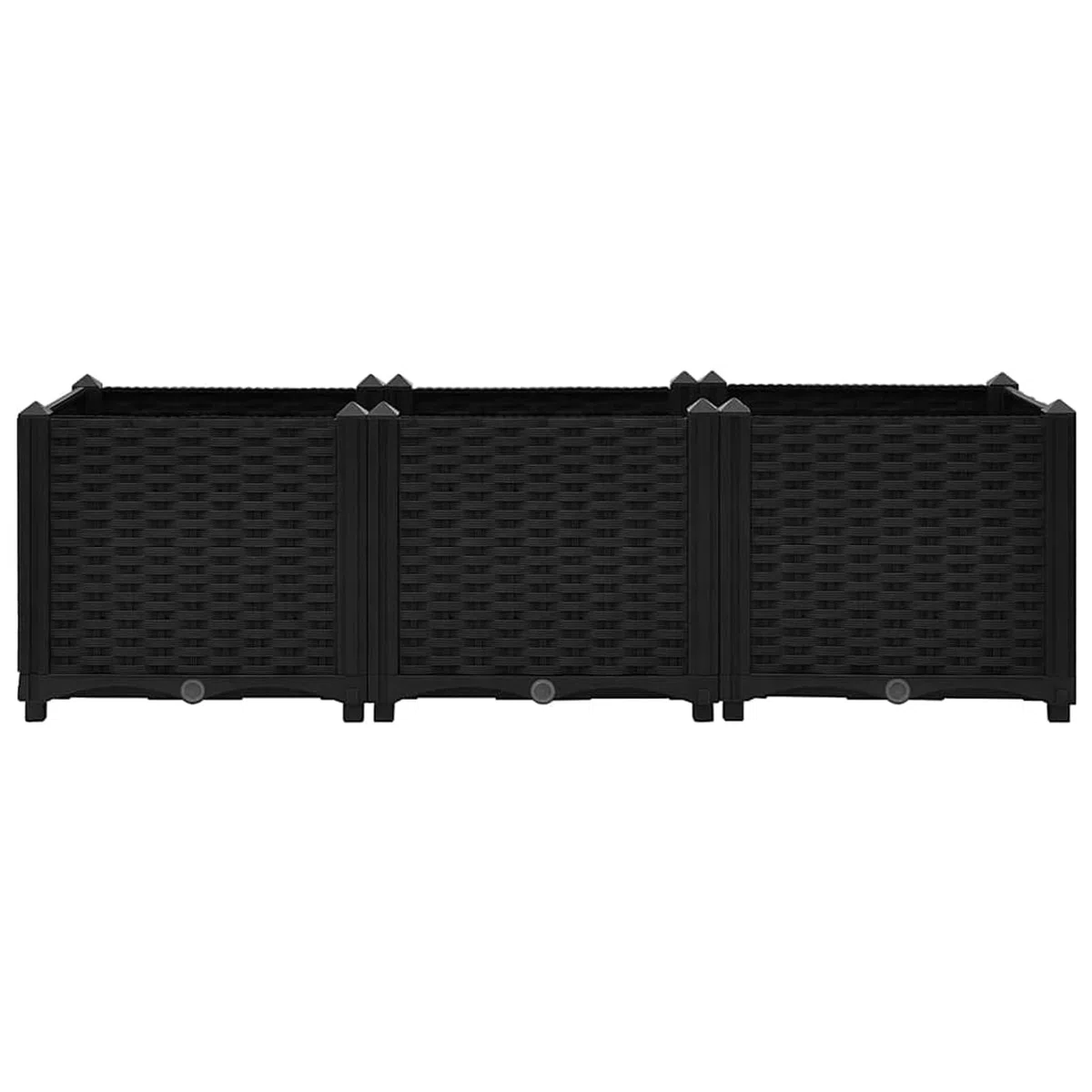 Gecheer Letto Rialzato, Fioriera in Polipropilene 120x40x38 cm per Giardino, Aiuola Rialzata con Ampio Spazio per Piante, Fiori, Orto Domestico, Facile da Montare, Design Elegante Nero
