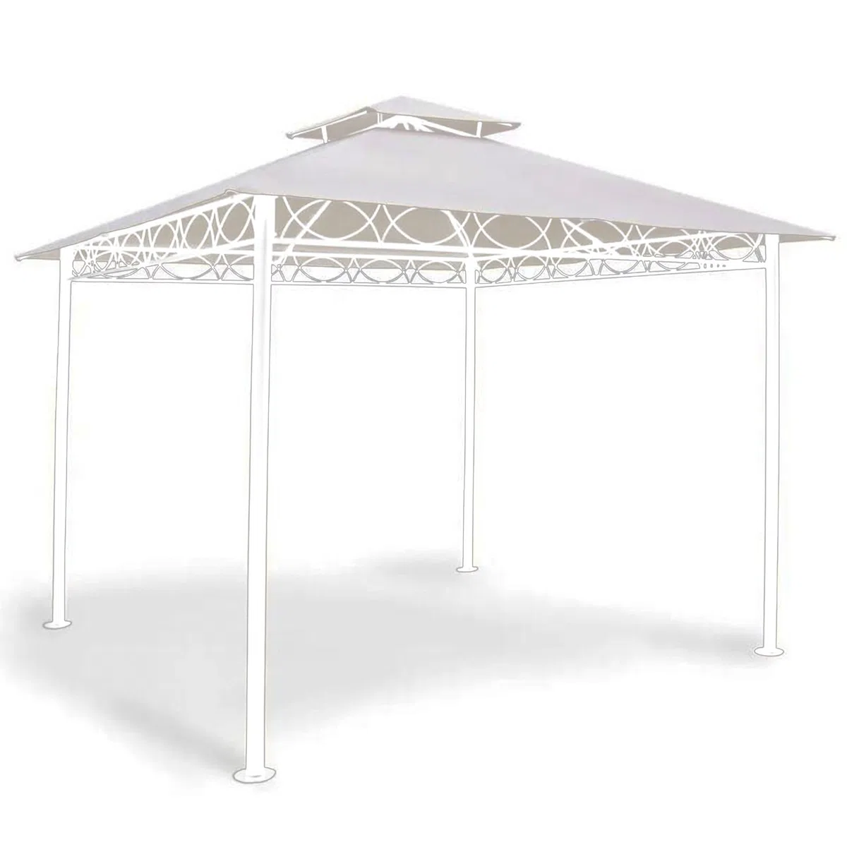 Decor Space Telo di ricambio universale per gazebo con Air vent copertura in tessuto poliestere 180 gr (3 x 3 mt, Ecrù)