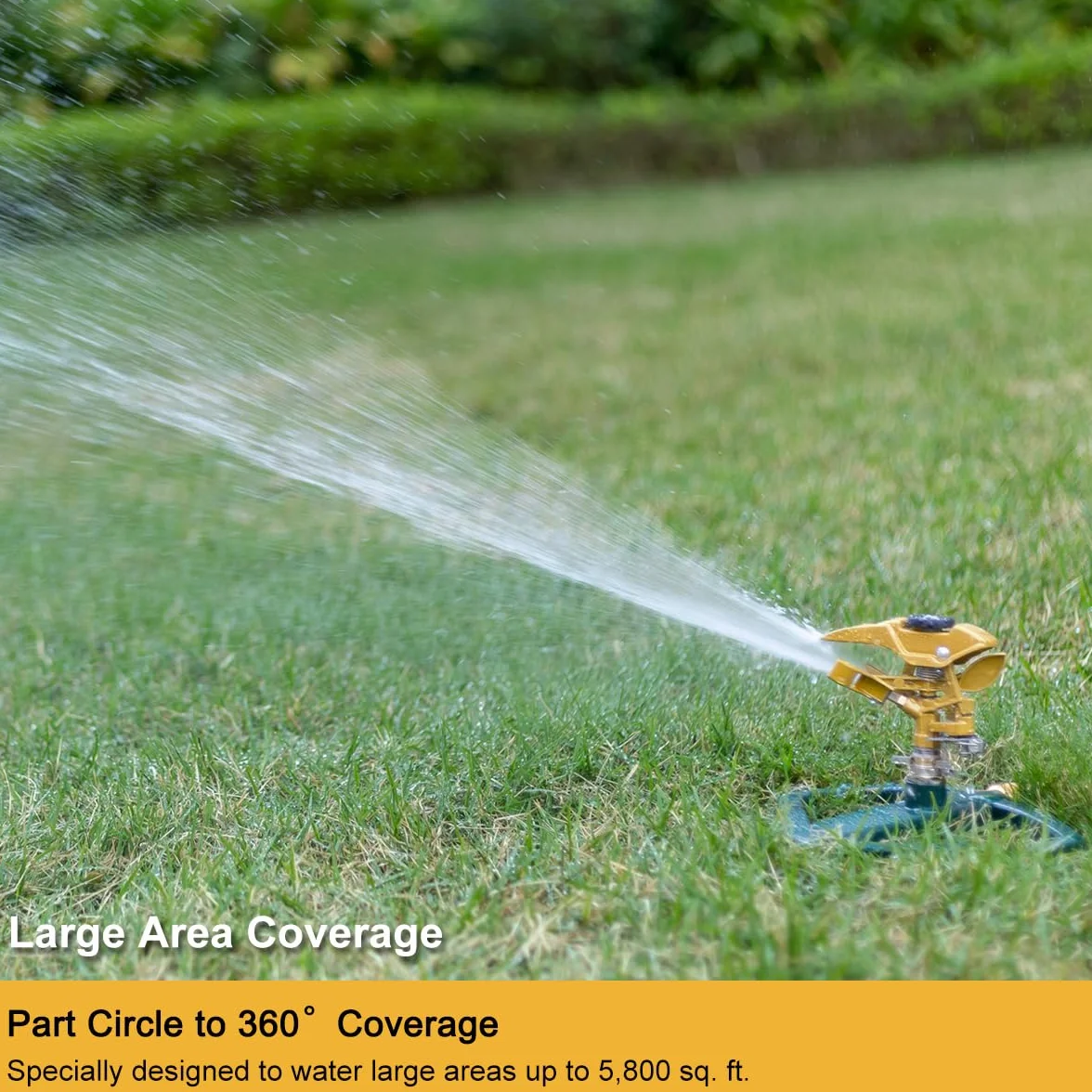FANHAO Irrigatore a Pulsazione per Impieghi Gravosi, Irrigatore con Base in Metallo per Irrigare Aree fino a 540 m², Copertura di un'ampia Area a 360 Gradi, Metallo Solido