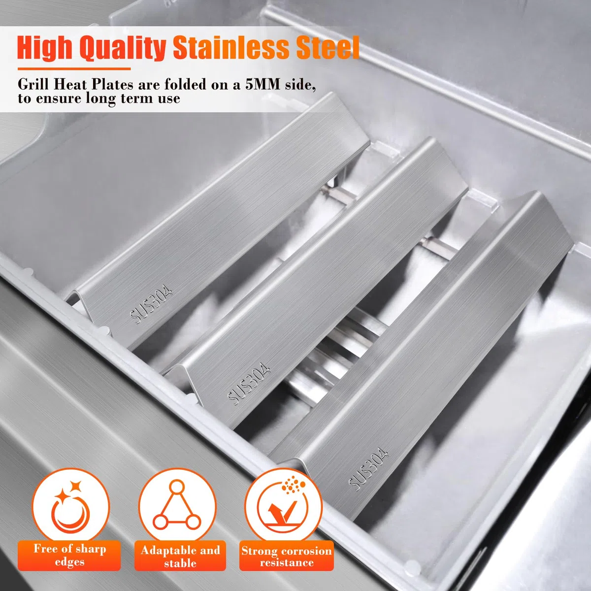 Hisencn 7635 - Set di 3 Barre aromatizzanti per Weber Spirit E210, S210, E220, S220 con manopole di Controllo Frontale