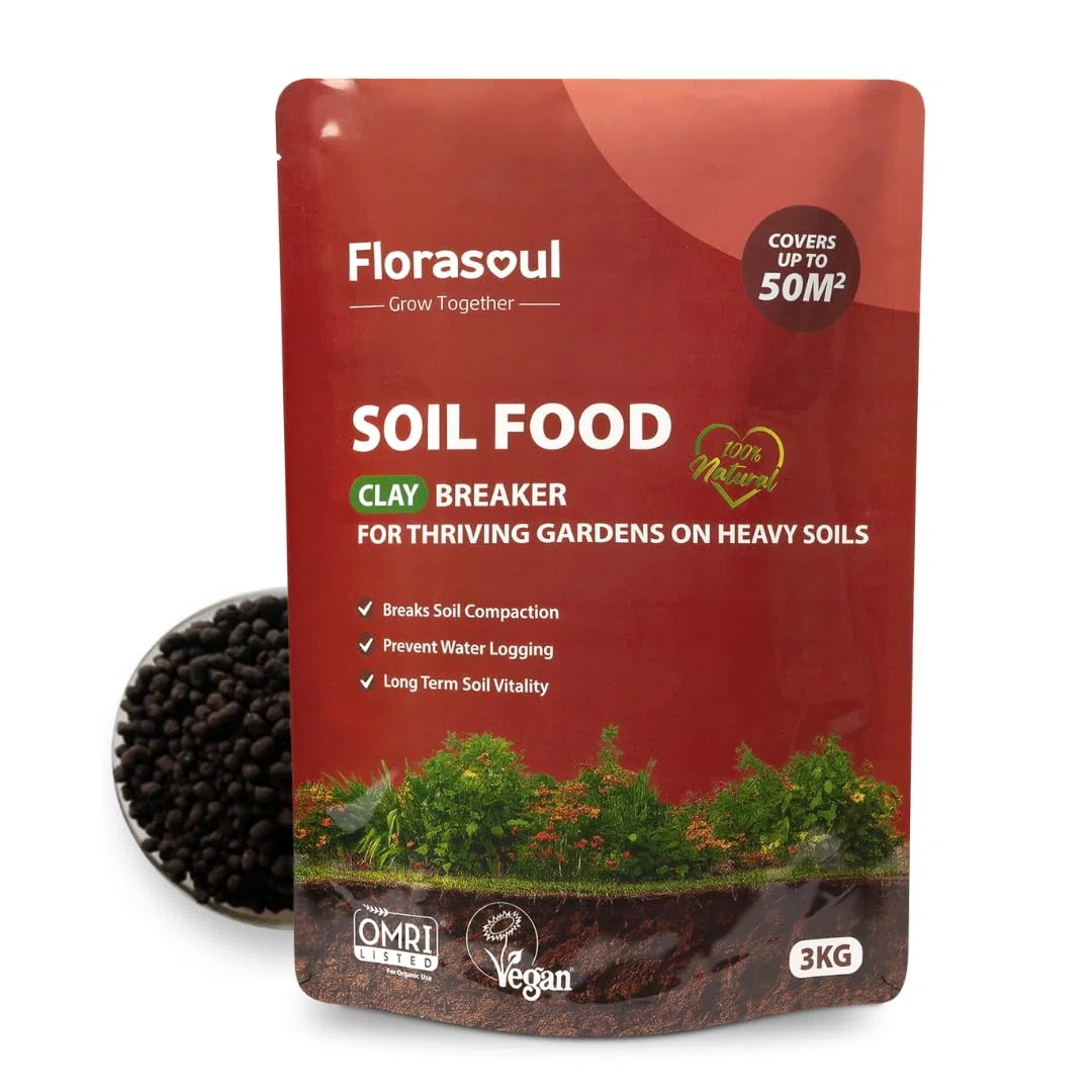 Ammendante BIO per Terreno Argilloso, Rende Soffice la Terra Dura e Compatta, Previene Ristagni d'Acqua, Migliora Drenaggio e Aerazione, Granulare per Prato, Orto e Giardino, 3kg per 50m²