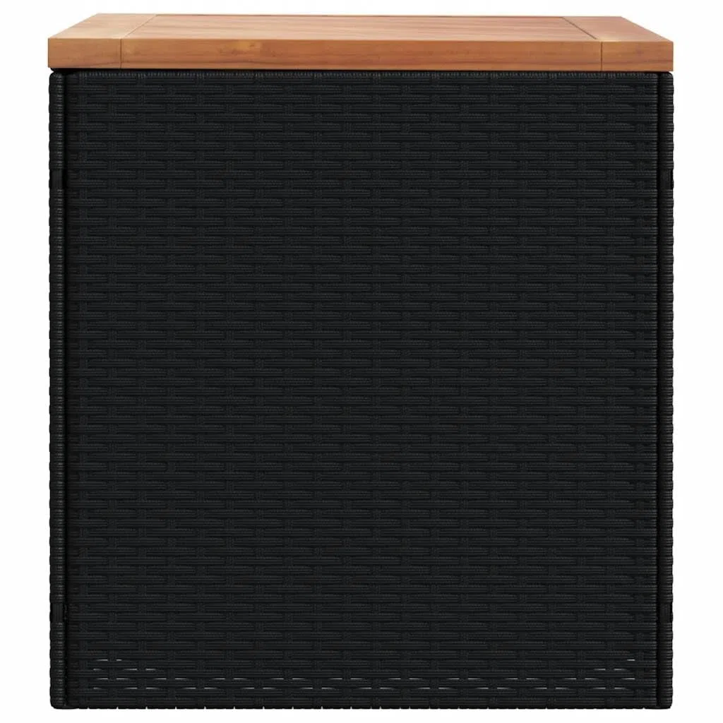 Cassapanca da Giardino, Cassapanca con Cuscino, Scatola da Giardino con Spazio di Stoccaggio, Scatola per Cuscino/Portaoggetti, Armadietto Portaoggetti, Polyrattan, Legno di (110×50×54 cm)