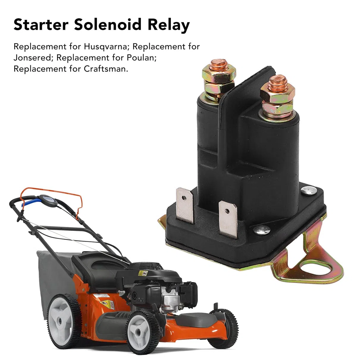 Solenoide di Avviamento, Solenoide di Avviamento per Trattorino da Giardino 12V 100A 4 Terminali 532192507 Sostituzione del Relè Solenoide di Avviamento per