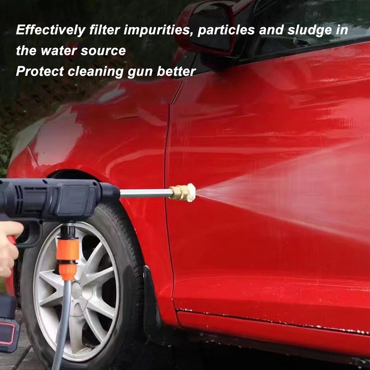 Pistola per Idropulitrice a Batteria, 450PSI Portatile con Batteria Ricaricabile, Pulizia Rapida Ed Efficiente, Accesso All'acqua Ovunque (Spina UE)