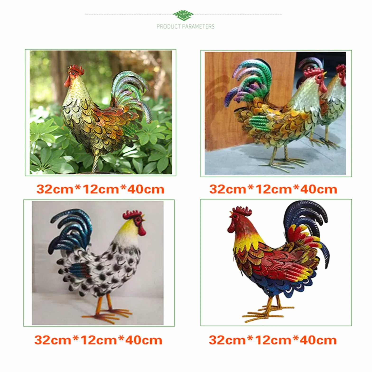 MECC Metallo Rooster Decor, Metallo Animal Yard Art Lawn Ornament Figures Artwork per Outdoor, Patio, cortile e Decorazione Domestica Della Cucina (golden)