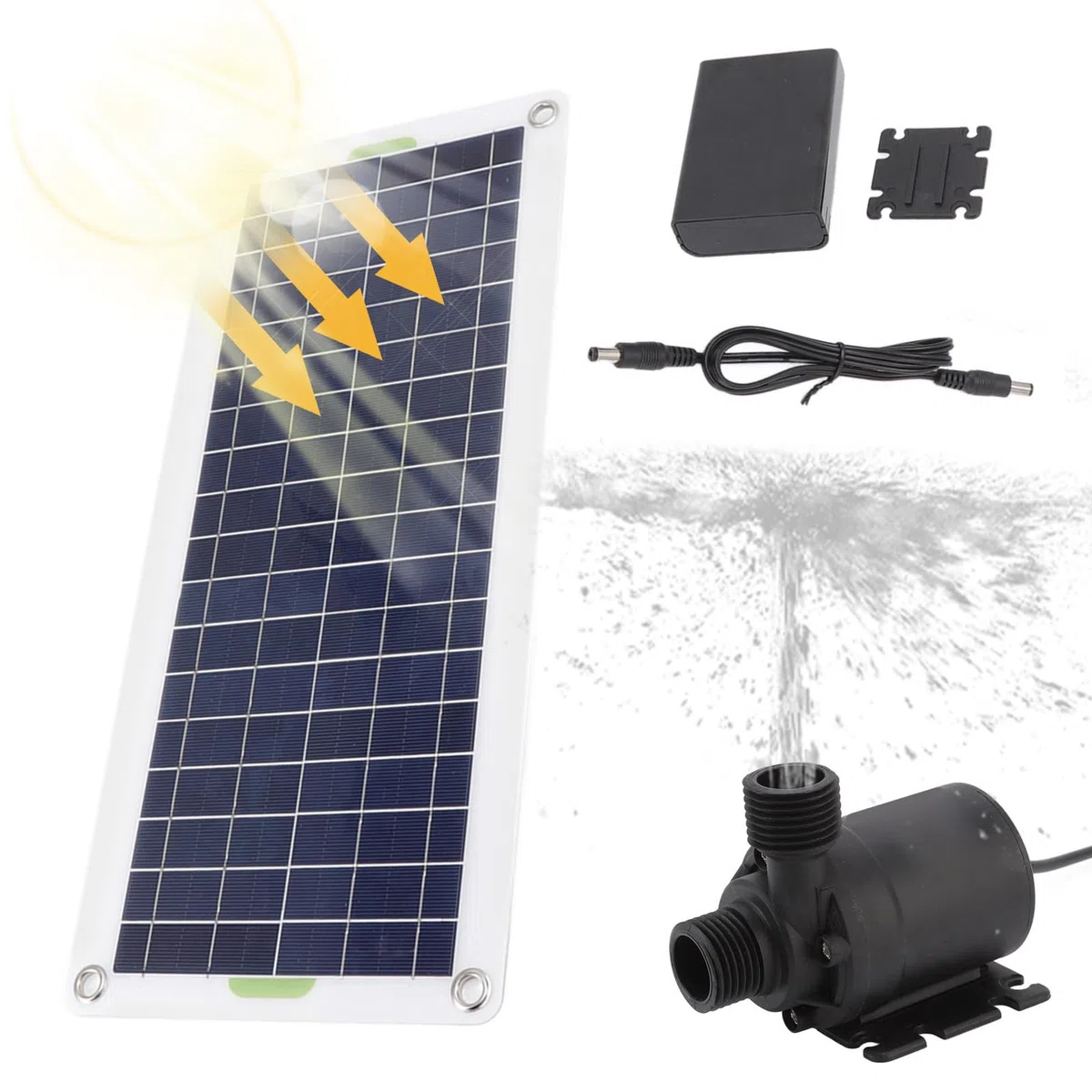 Pompa per Acqua Solare, Pompa per Fontana Solare da 30 W, Kit Pompa per Acqua Solare con Pannello Solare in Polisilicio, Kit Pompa per Fontana per Giardini Idroponici con Fontana Alimentata dal Sole