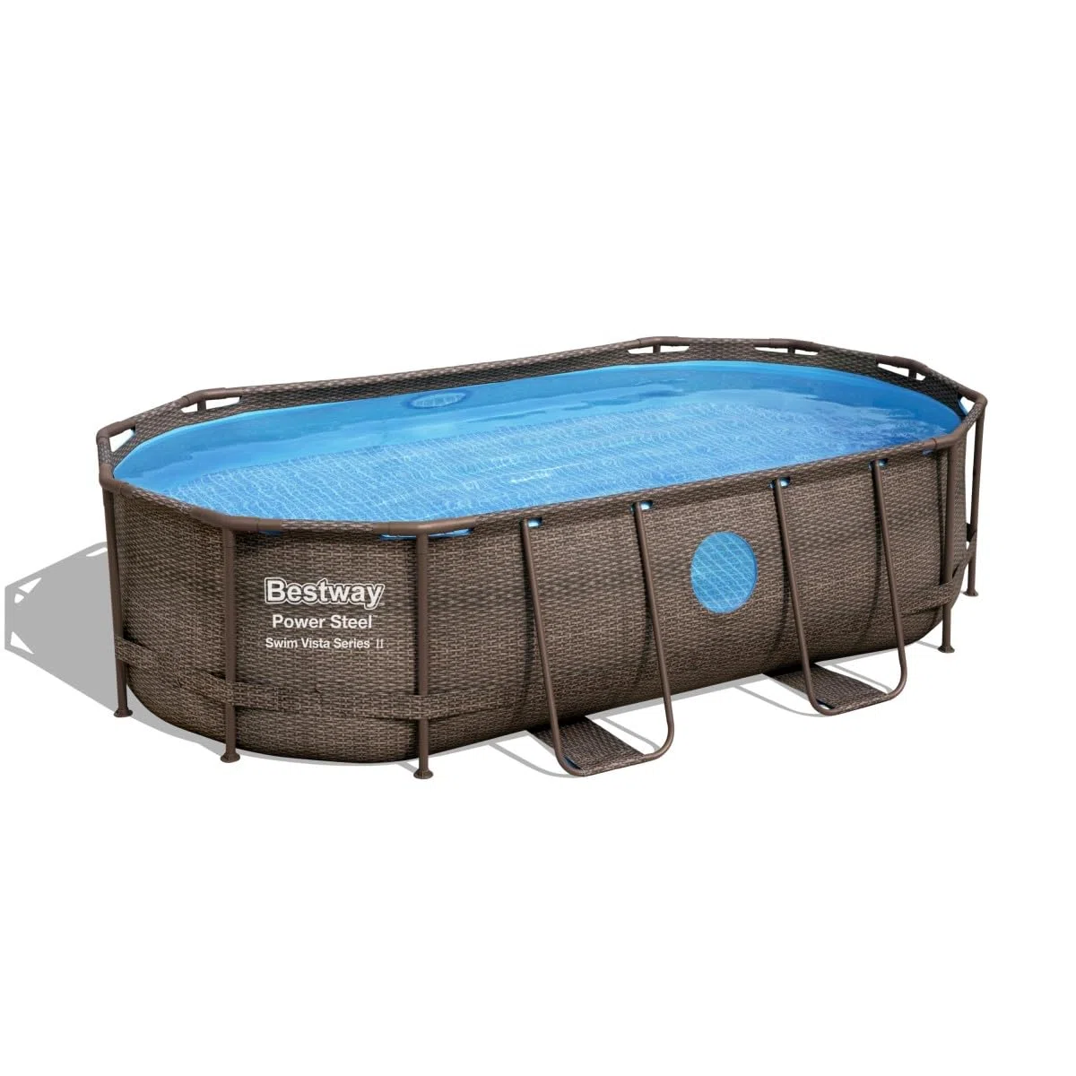 Piscina fuoriterra Ovale BESTWAY Power Steel Swim Vista Series con Oblò, Cm. 427x250x100, Capacita' 7.250 Litri