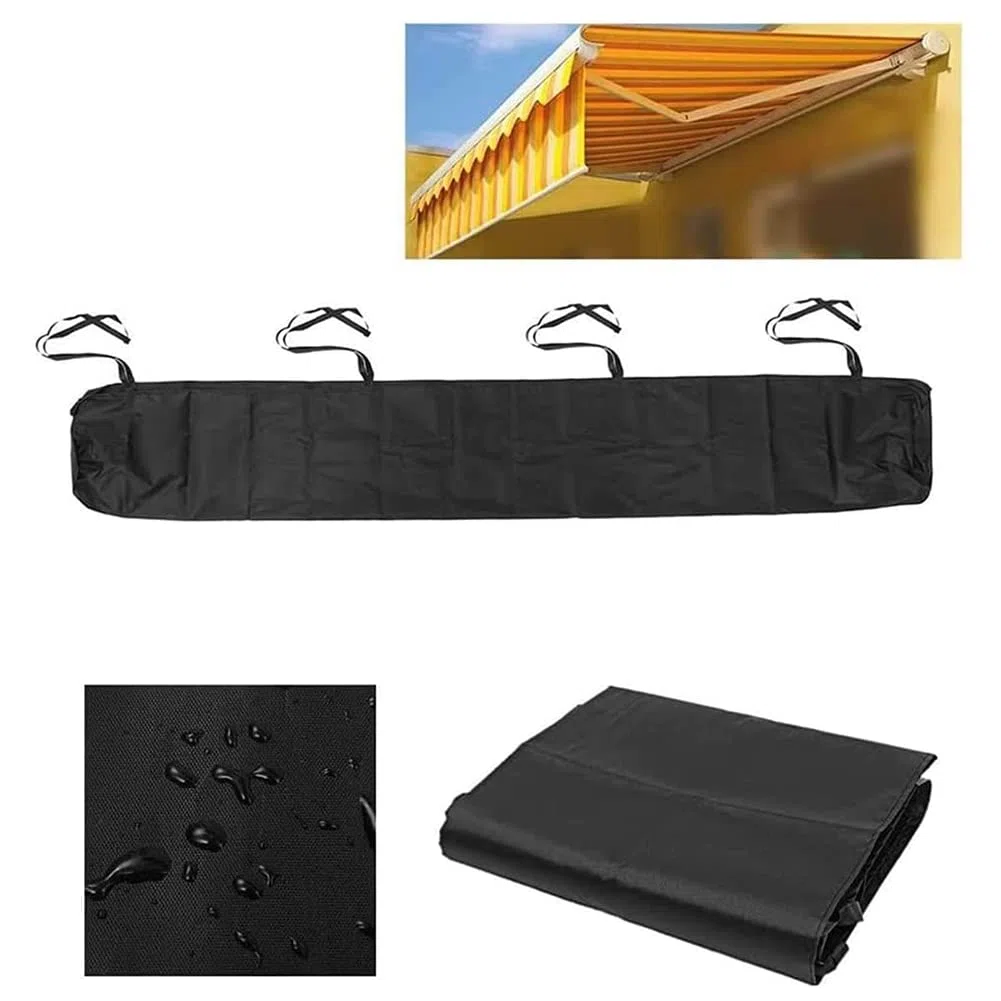 Tende da Sole per Giardini, Coperture Tettoia Tessuto 420D Oxford Protettiva Antipolvere Impermeabile, per Avvolgibile A Scomparsa, Patio Veranda Esterno Invernale (2.5M Nero)
