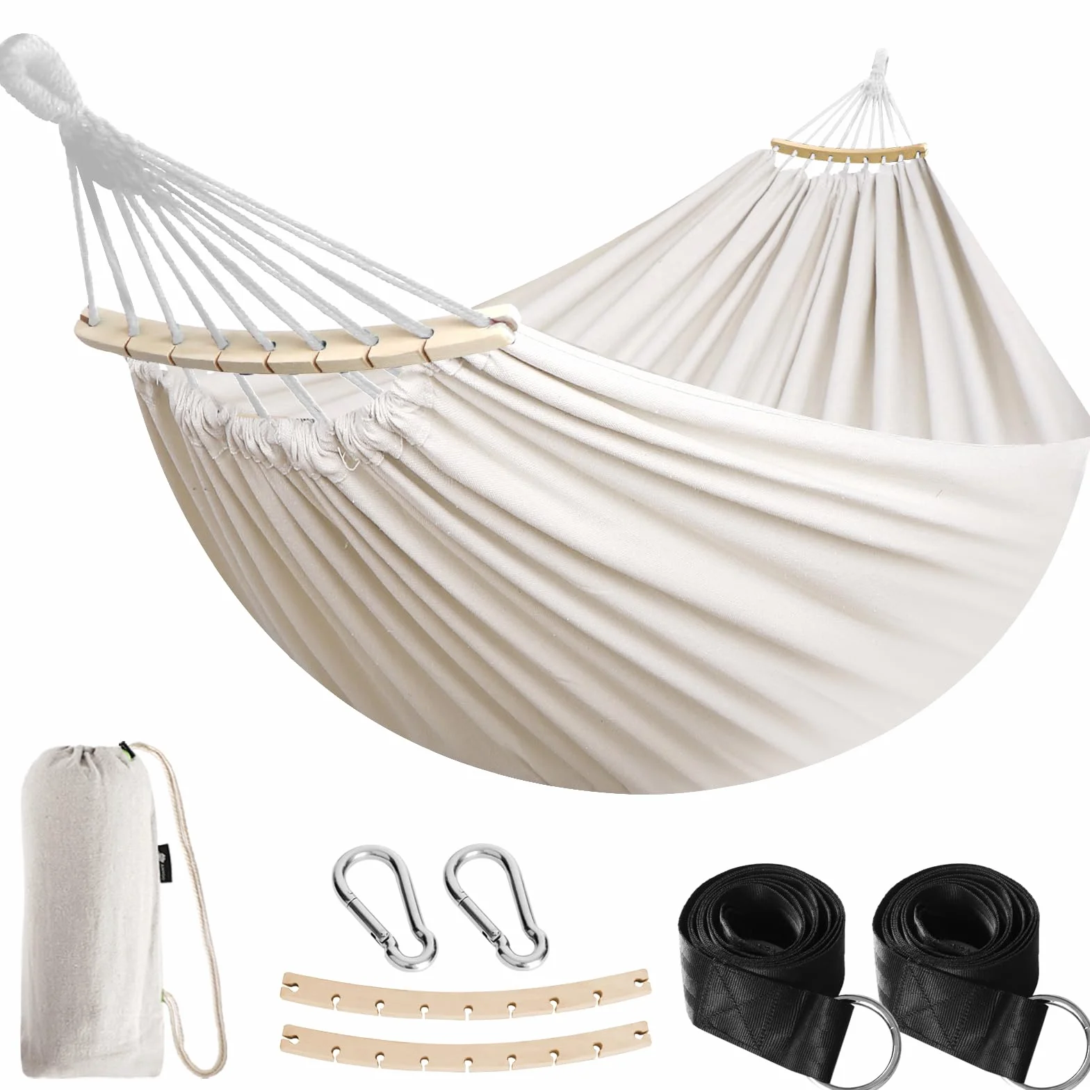 Anyoo Amaca da Giardino Durevole Amaca con Asta in legno Curva da 40 cm,Comoda Amaca Portatile con Accessorio per Cintura,Custodia da Trasporto per Cortile Interno/Esterno Spiaggia