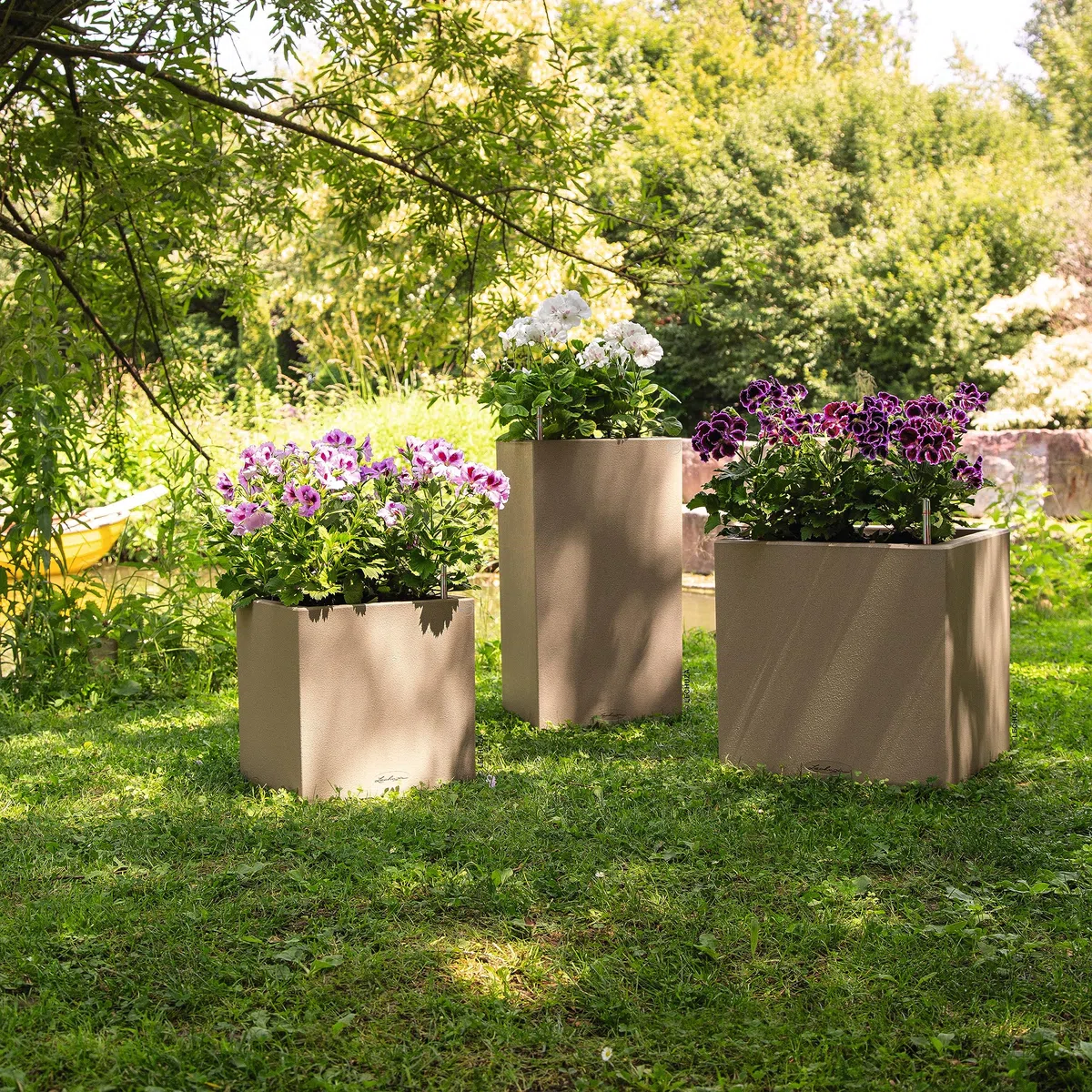 LECHUZA CANTO Stone 30 low beige sabbia 13701