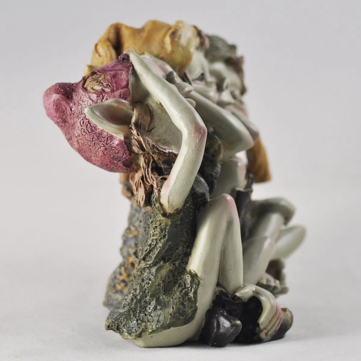 Pixie Hear, See, Speak No Evil - Green Garden Home Decor - Fun Quirky Gift Figurine - Anthony Fisher by Fiesta Studios