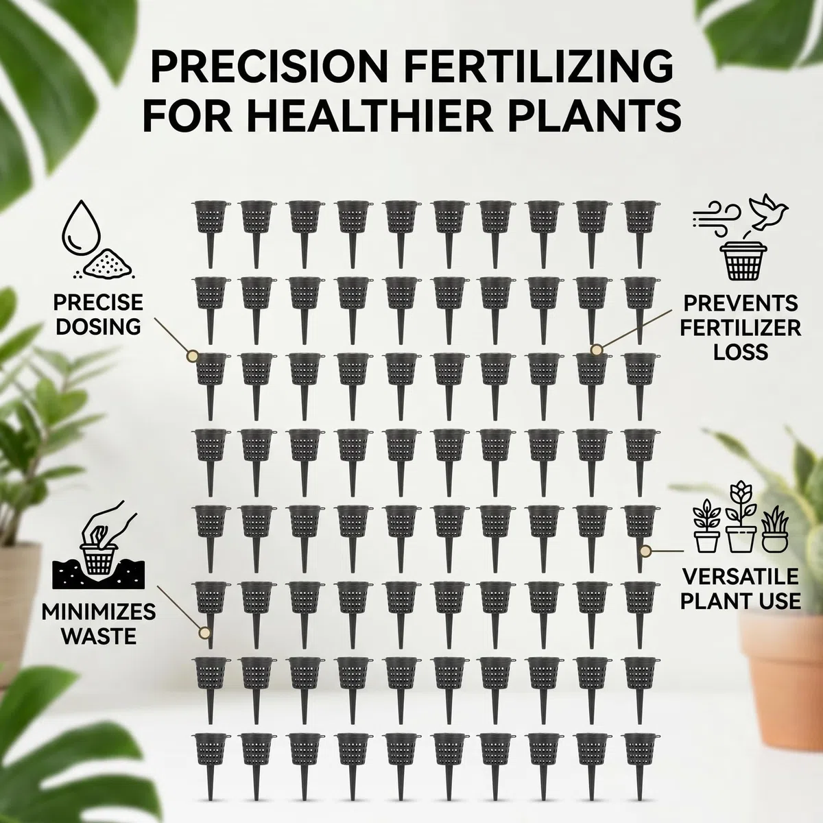 Cestini di Fertilizzante per Bonsai da 100 Pezzi, Mini Cestini di Rete per Fertilizzante Portatile Automatico per Tutti i Tipi di Fertilizzante Granulare