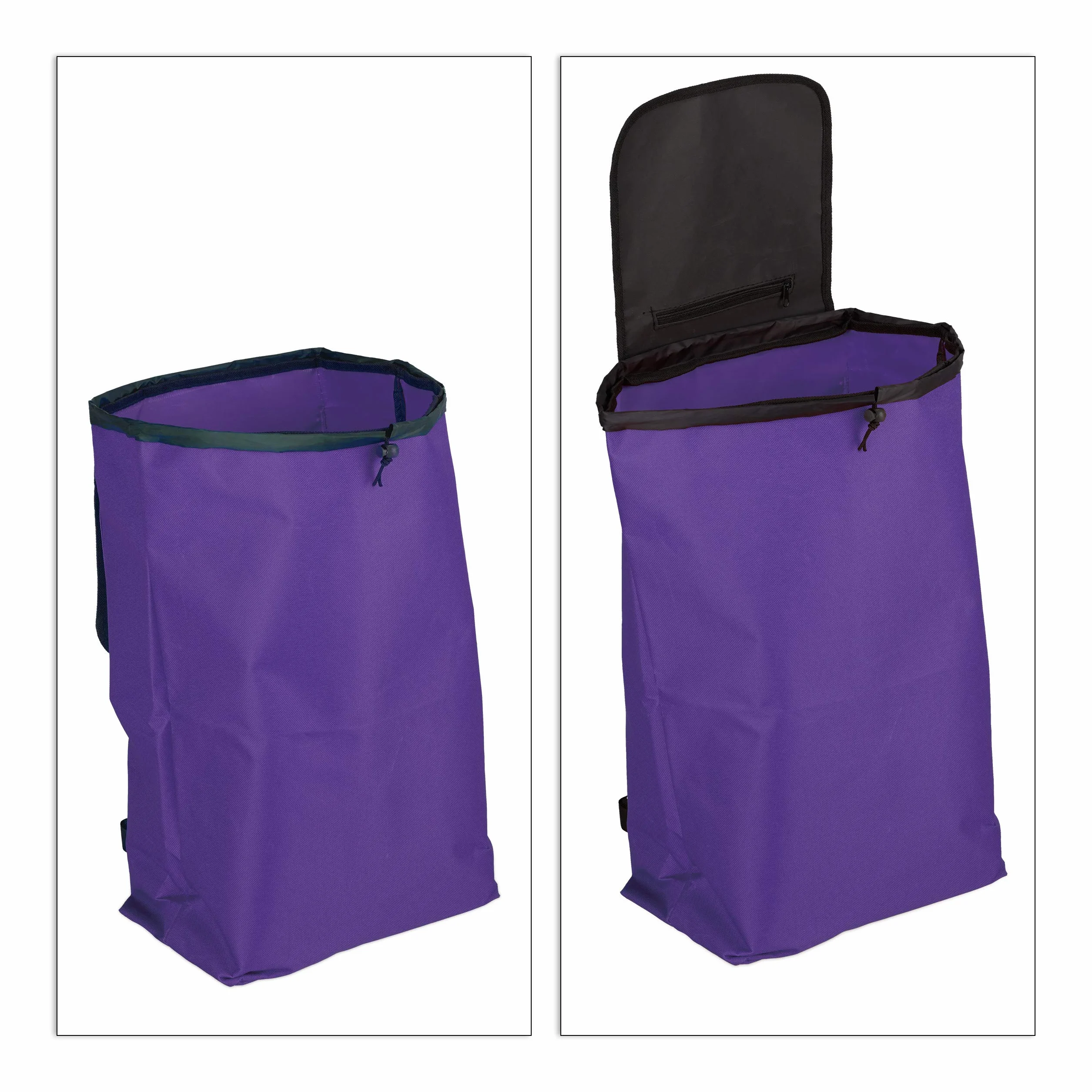 Relaxdays Carrello Portaspesa, Pieghevole, 25 l, Shopping Trolley con Ruote, max.10 kg, HLP 91x40x30 cm, Lilla