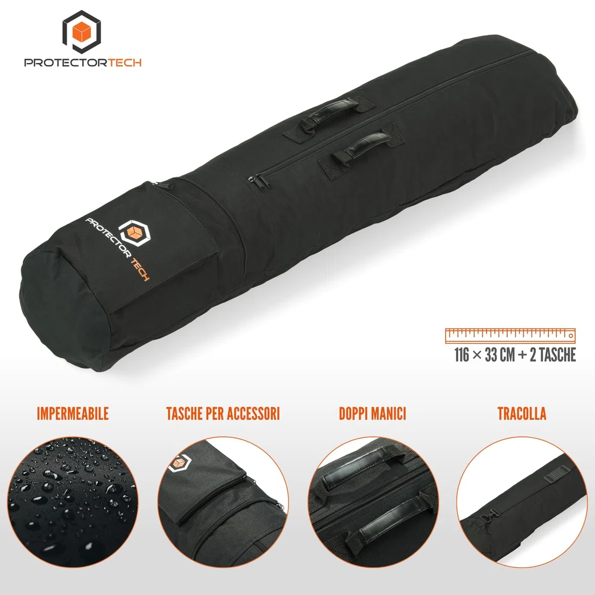 Borsa da Transporto per Metal Detector - lunga 116 cm - o Microfono/Supporto per Altoparlante - Accessori per metal detector