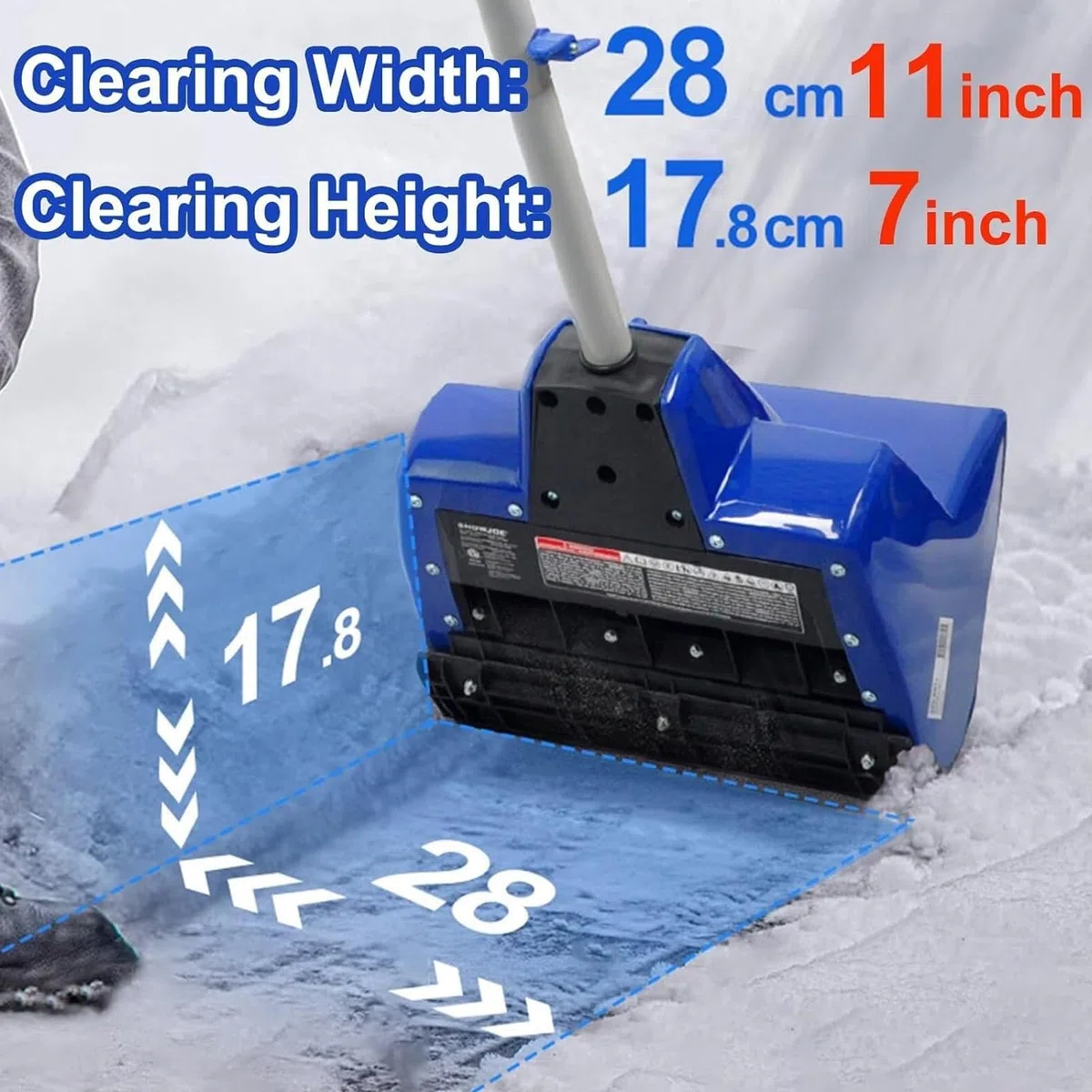 24 V Spazzaneve/Pala Elettrica Ricaricabile A Batteria, Portatile, Leggero, Spazzaneve Elettrico Leggero con Impugnatura Regolabile, Batteria da 4 Ah E Caricabatterie Rapido Inclusi