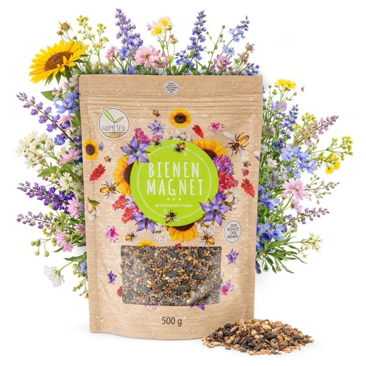 500 g di semi di prato fiorito per un colorato pascolo per le api - miscela di semi di fiori selvatici colorati e ricchi di nettare per api e farfalle (incluso eBook GRATUITO)