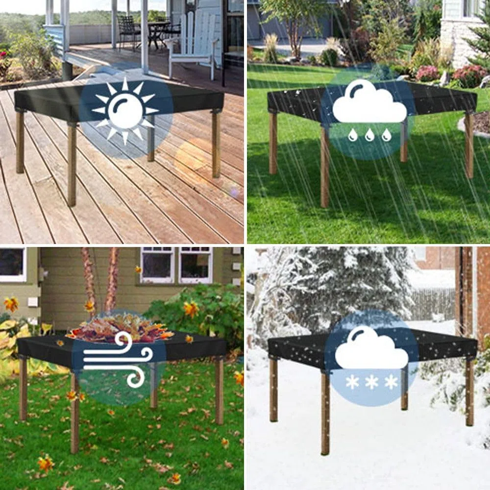 Flyace Copertura per Tavolo da Giardino per Tavolino Copritavolo da Esterno Impermeabile 600D Telo Copri Tavolo per Esterno Telo Copertura Tavolo Esterno Tessuto Oxford 110x110x25cm