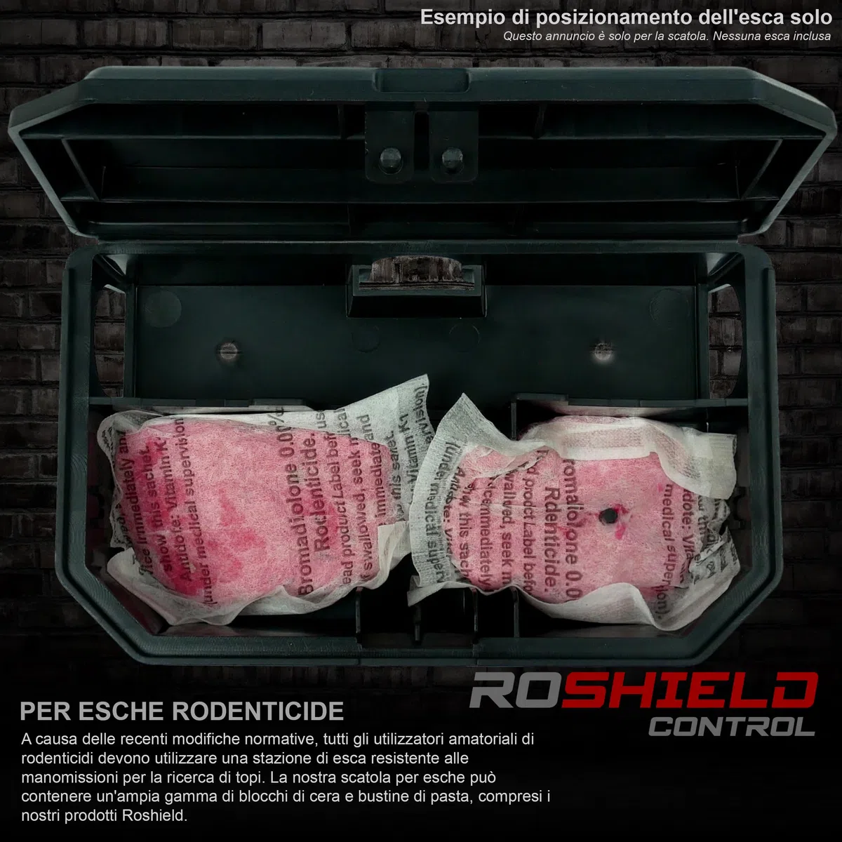 Roshield – Set di 10 scatole nere per esche per topi piccoli, antimanomissione, sicure per bambini e animali domestici (vuote, esche per roditori non incluse, non adatte ai ratti)