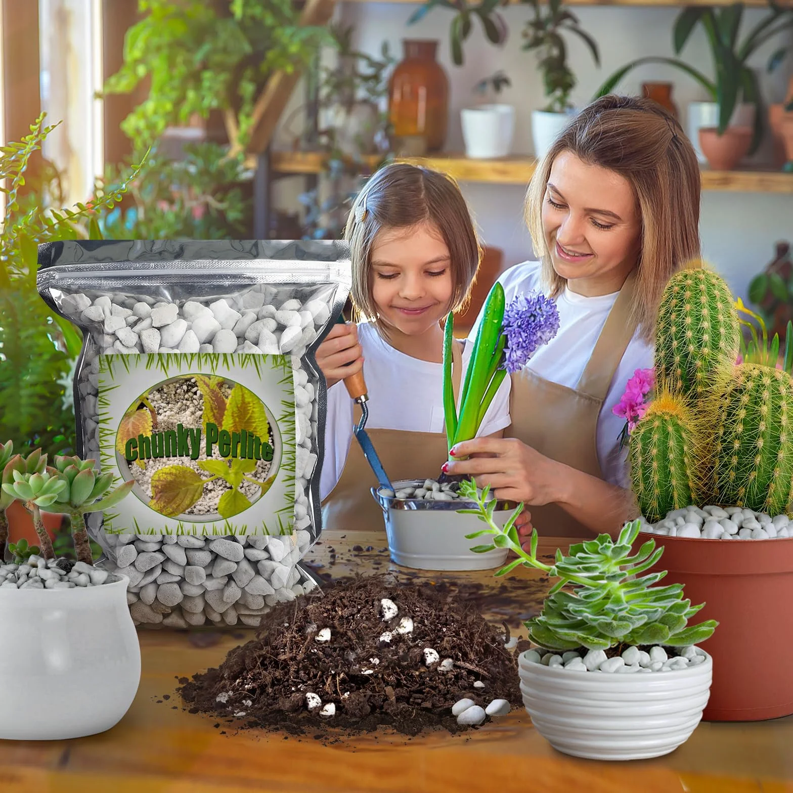 Perlite grossolana per piante (1-2 cm di diametro), additivo naturale per il suolo, migliora il drenaggio e la ventilazione, favorisce la salute del suolo e la crescita delle radici (10L)