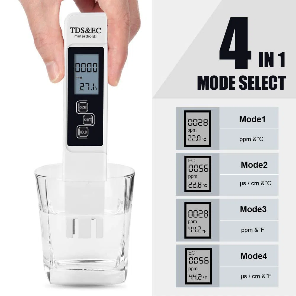 Mesee Tester di qualità dell'acqua, tester digitale 3 in 1 LCD, per acqua potabile, alta precisione per acqua potabile, piscina, acquario, laghetto e piscina
