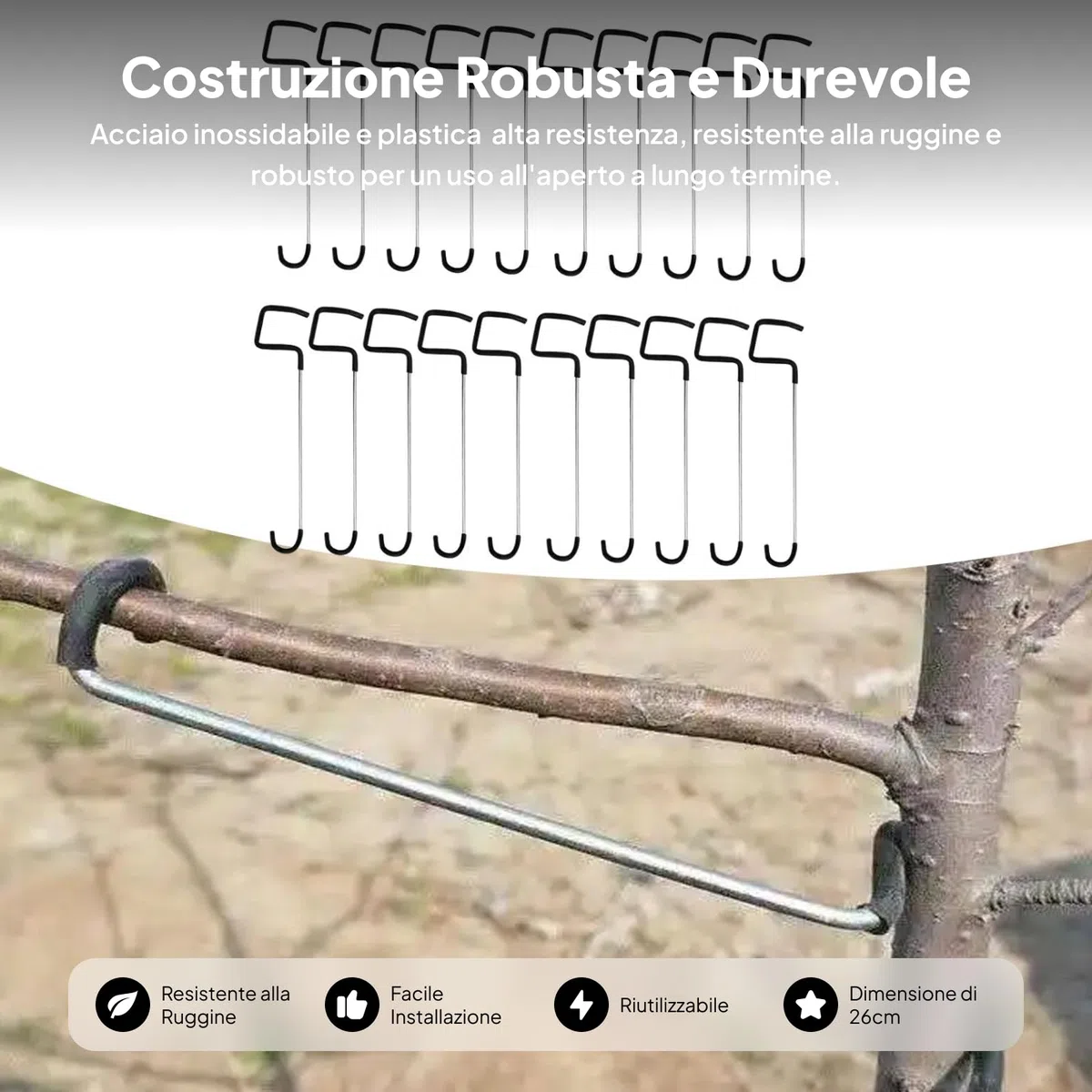 Gralara 20x Divaricatori per Rami di Alberi da frutto Attrezzi per Modellare Il Giardinaggio Modellatori per Rami di Alberi da frutto per Piante in Vaso, 26 cm