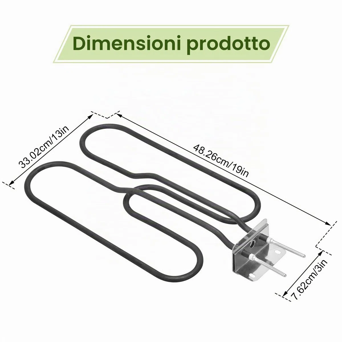 Elemento Riscaldante [Ricambio Originale] per Barbecue Elettrico Q140/Q1400 | 66631 - Elementi Riscaldanti per Barbecue Q140 Q1400, Elemento Riscaldante 66631 per Barbecue Elettrico, 230V 2200W