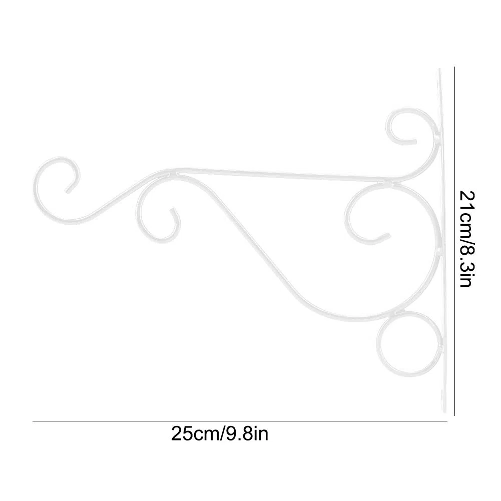 Staffa per Piante da Parete in Acciaio Pesante 25x21 cm con Gancio Anticaduta per Fiori e Ornamenti Appendibili per Giardino, Casa, Esterni