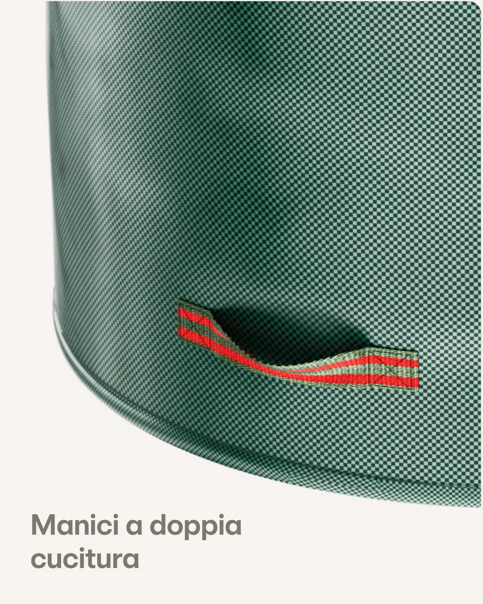 Praknu 3 Sacchi Giardinaggio 300 Litri - 4 Maniglie Resistenti - Stabile - Pieghevole - Riutilizzabile - Polipropilene Robusto