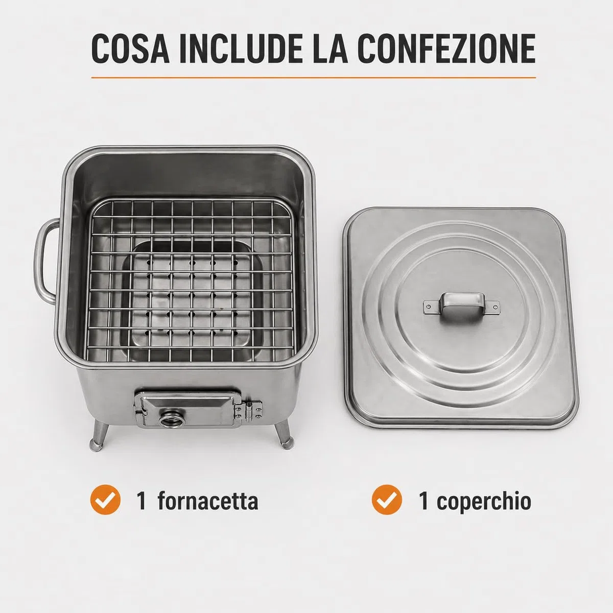 Barbecue a Carbonella Acciaio – Fornacella Piccola BBQ Portatile Griglia Brace per Giardino Terrazza Camping – Carbonella e Legna – Grigliata Famiglia Outdoor