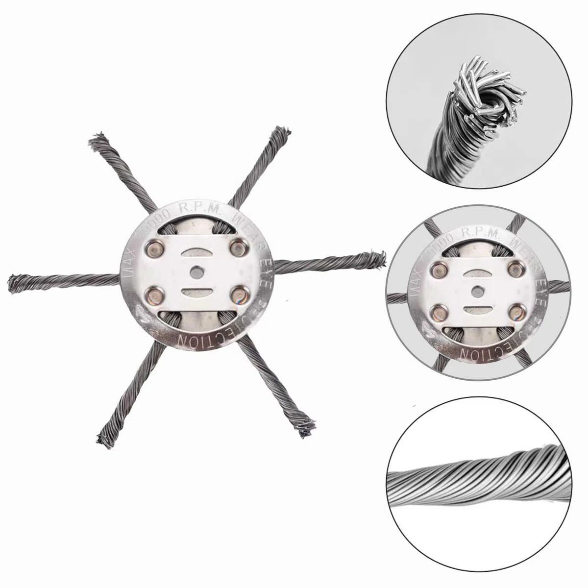AGSYFFD 2 testine per decespugliatore a filo metallico, attacco universale da 150 mm, testa in filo annodato resistente, con accessori di installazione per decespugliatori da giardino senza fili (6