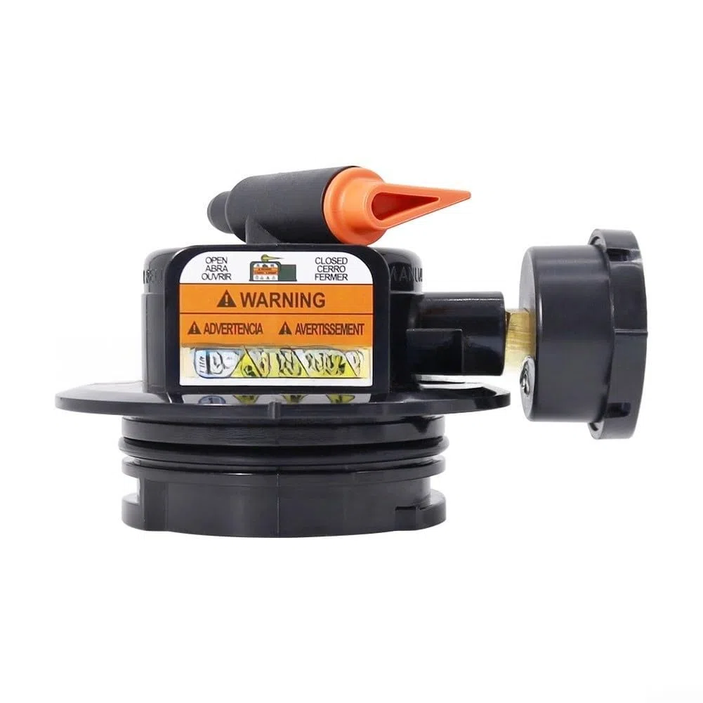 Gruppo valvola di sfogo dell'aria manuale con calibro 60 PSI per filtri Hayward DE e piscina a cartuccia, parte di ricambio in plastica nera con O-Ring e nastro PTFE