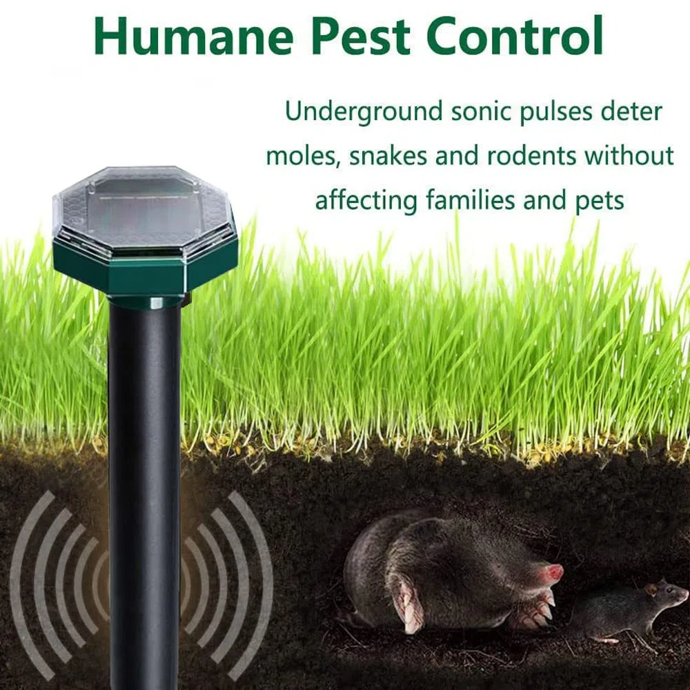 Repellente tortora ad ultrasuoni solare IP65, 4 pezzi Repellente serpente ad ultrasuoni, impermeabile repellente solare tortora, repellente per anti talpa gopher, serpente per il controllo dei