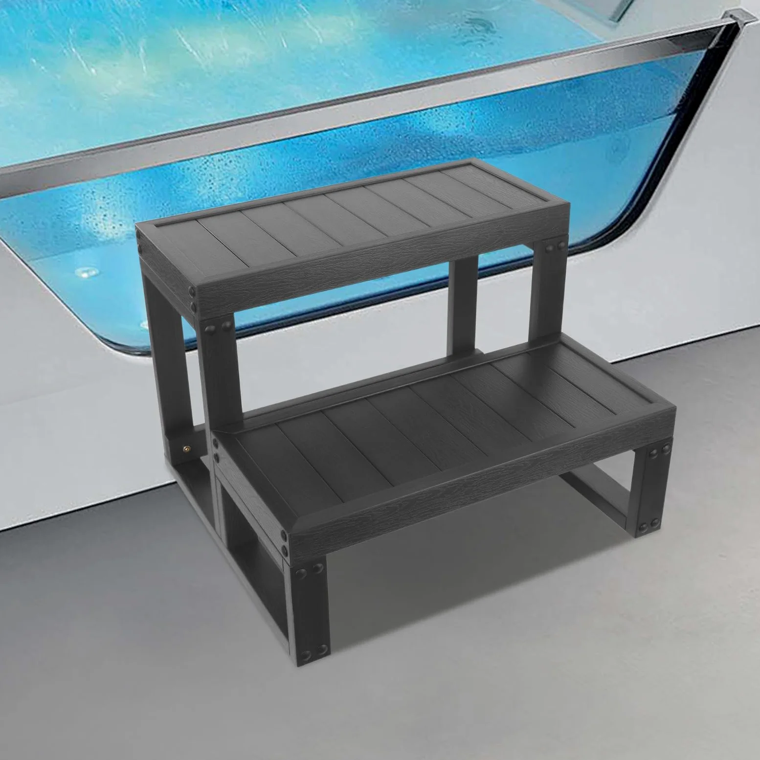 Base per vasca da bagno, vaso, bordo idromassaggio, scala idromassaggio, scala antiscivolo per diversi tipi di vasche idromassaggio, 60 x 54 x 42,3 cm
