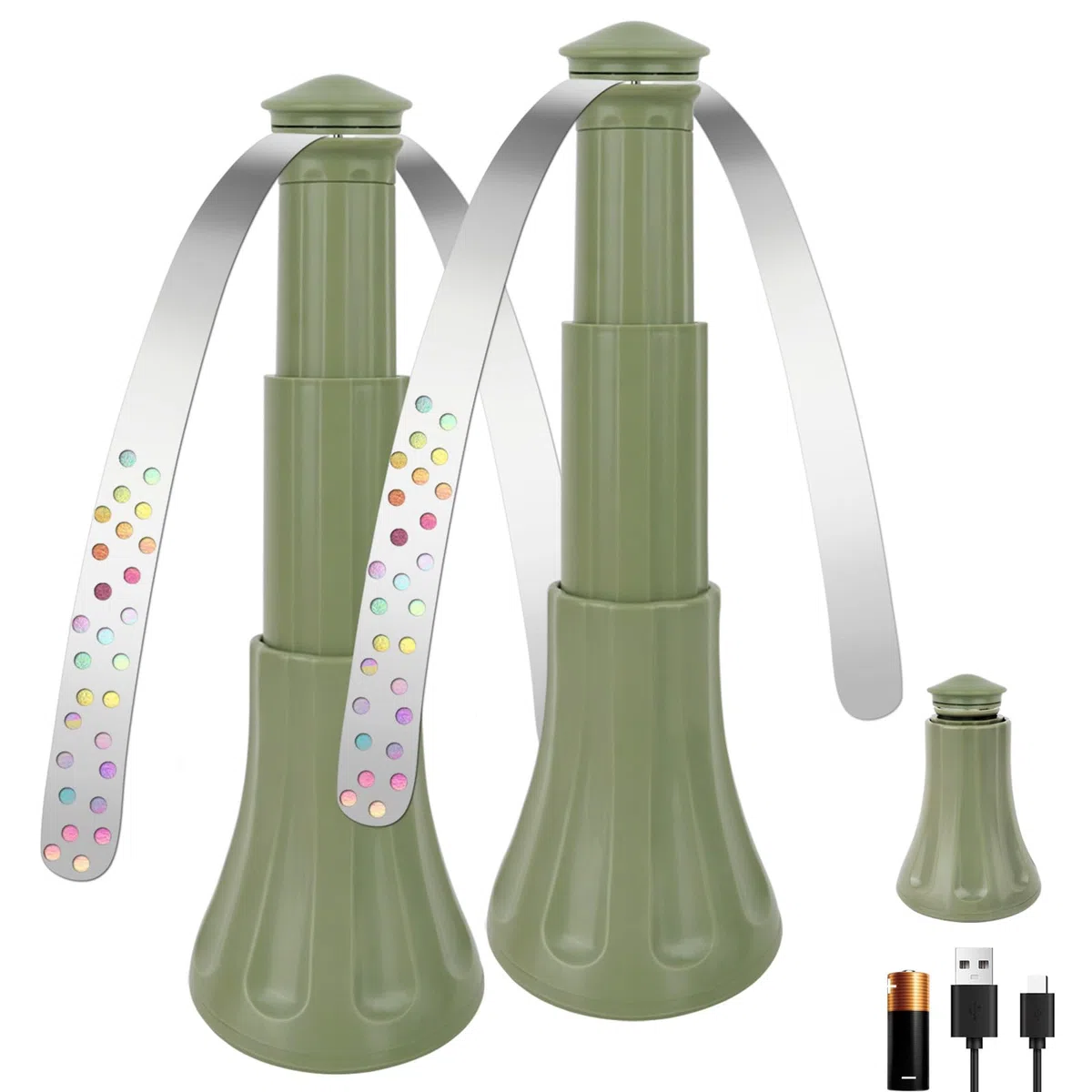Antimosche da Tavolo Ventilatore per Allontanare le Mosche, Retrattili Ventilatore Deterrente per Mosche per Uso Interno ed Esterno per Picnic, Ristoranti e Barbecue (2, Verde)