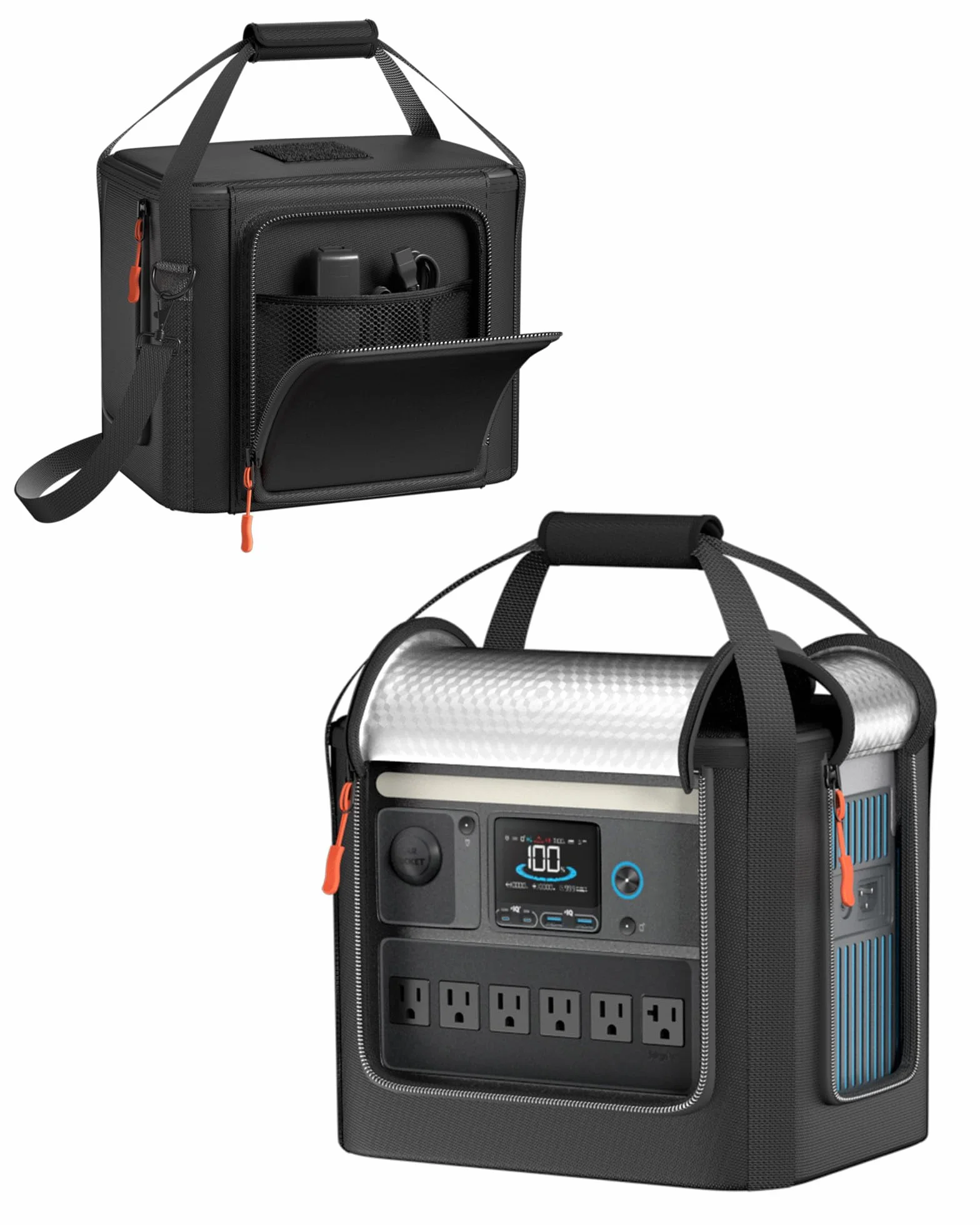 Hautton Borsa da trasporto per Anker SOLIX C1000/ C800/ C800 Plus Stazione Elettrica, Borsa di Protezione con Tracolla e Maniglia per Generatore Elettrico Portatile, Custodia per Power Station -Nero
