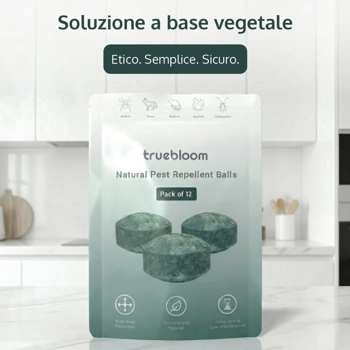 Topi repellent sfere | Ingredienti attivi tra cui zenzero & menta piperita – Sfere repellenti per parassiti, umane e sicure per gli animali domestici, per uso interno ed esterno (confezione da 12)