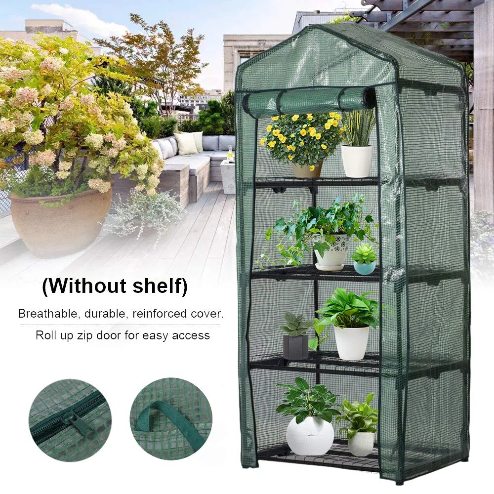 N/U Copertura per Serra da Giardino, Telo Imperabile per Mini Serra in Plastica con Cerniera per Pianta Fiore Erba da Balcone Terrazza Esterno Casa (Non Include Serra e scaffale) 160x70x50cm